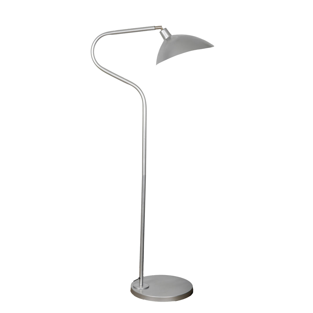 VOLTA Silver Finish Metal Study Floor Lamp