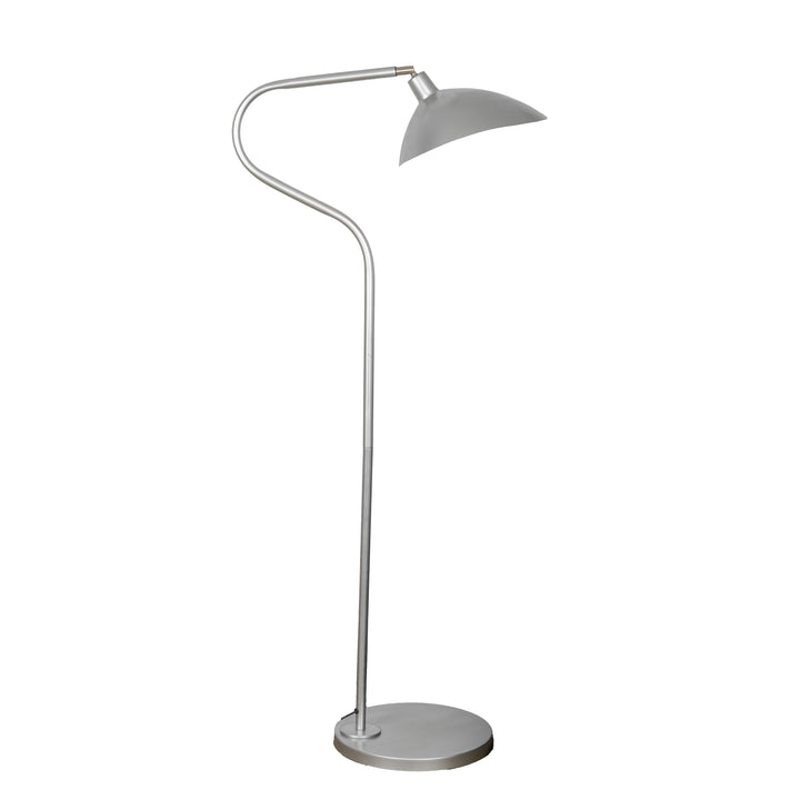 VOLTA Silver Finish Metal Study Floor Lamp