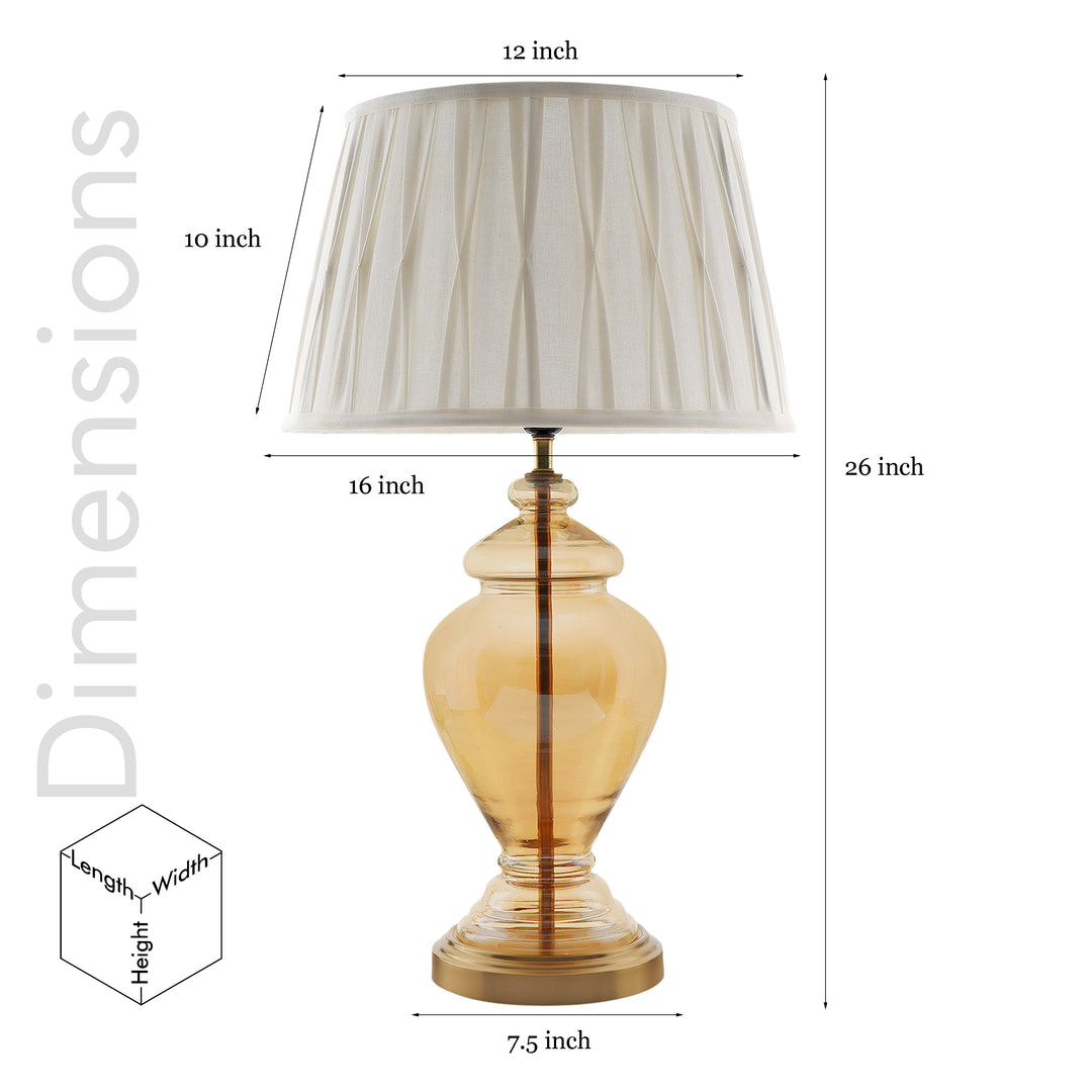 SYRACUSE Amber Glass Table Lamp With Cotton Shade