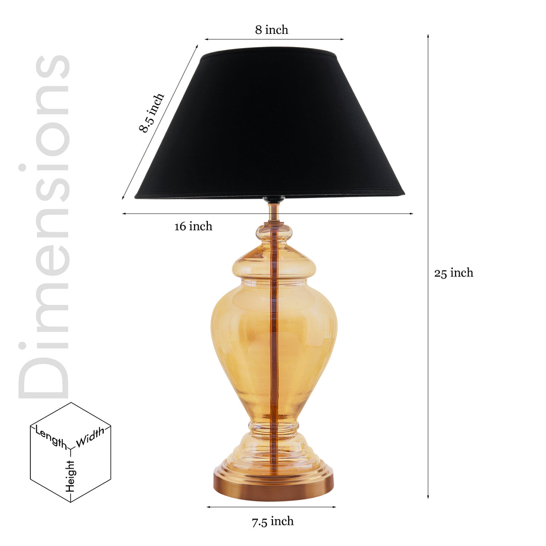 SYRACUSE Amber Glass Table Lamp With Cotton Shade