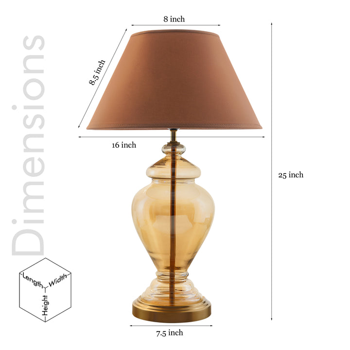 SYRACUSE Amber Glass Table Lamp With Cotton Shade