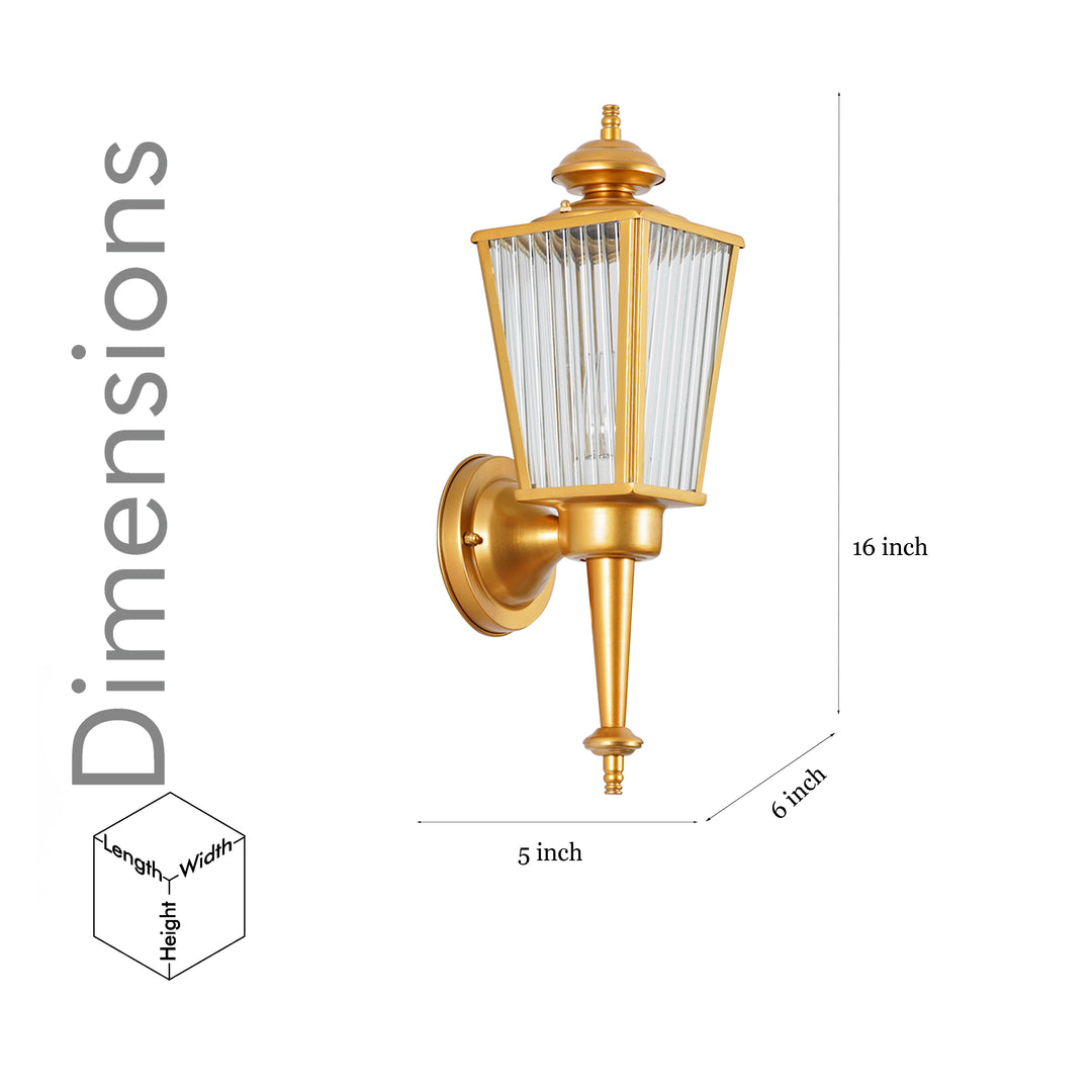 AINE 2 Indoor and Outdoor Shining Brass Finish Wall Light