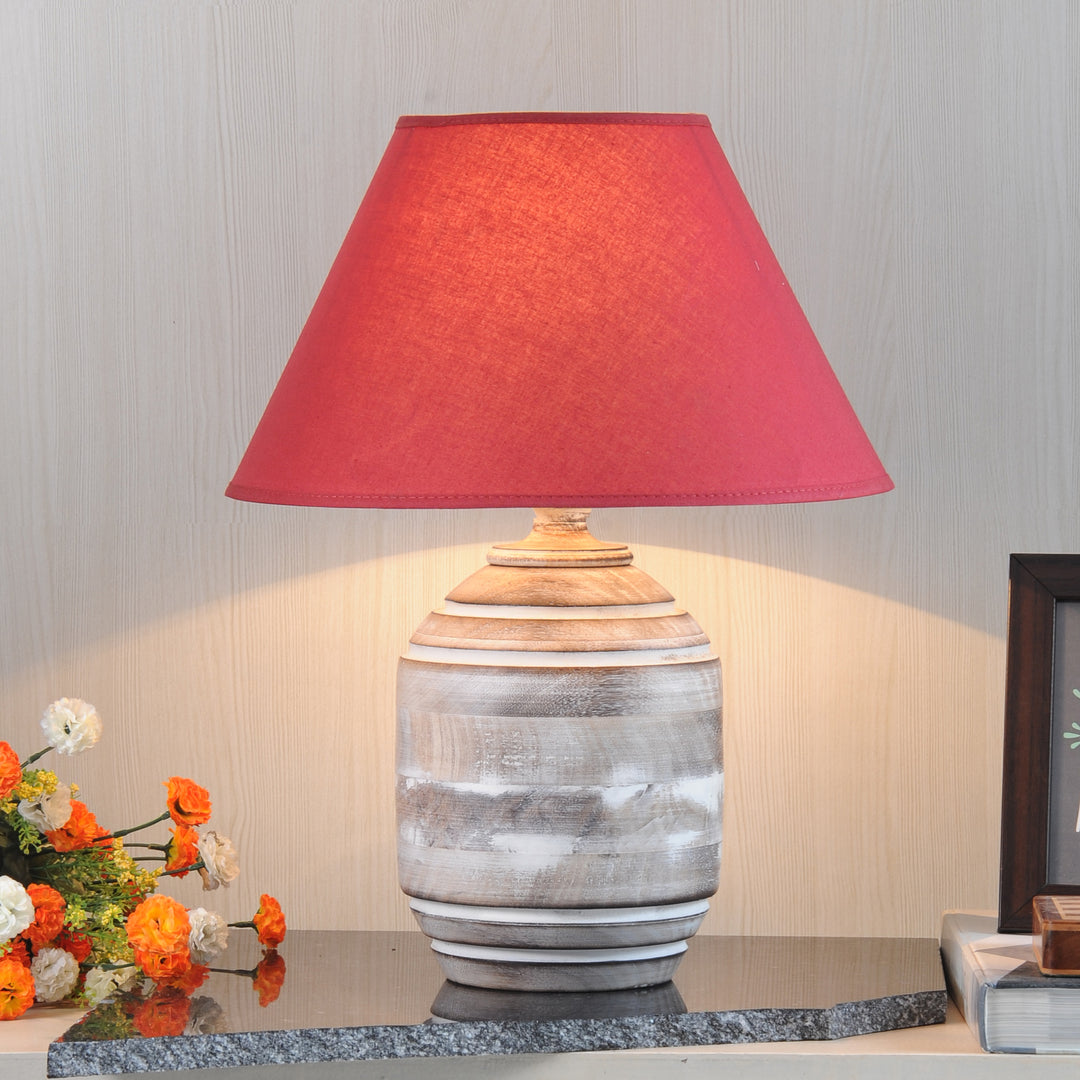 Bradbury natural carved wood table lamp