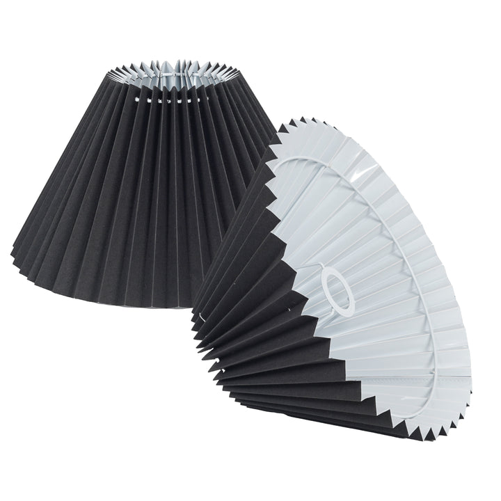 JOANNA Black Cotton Machine Pleated Lampshade - 30 CM