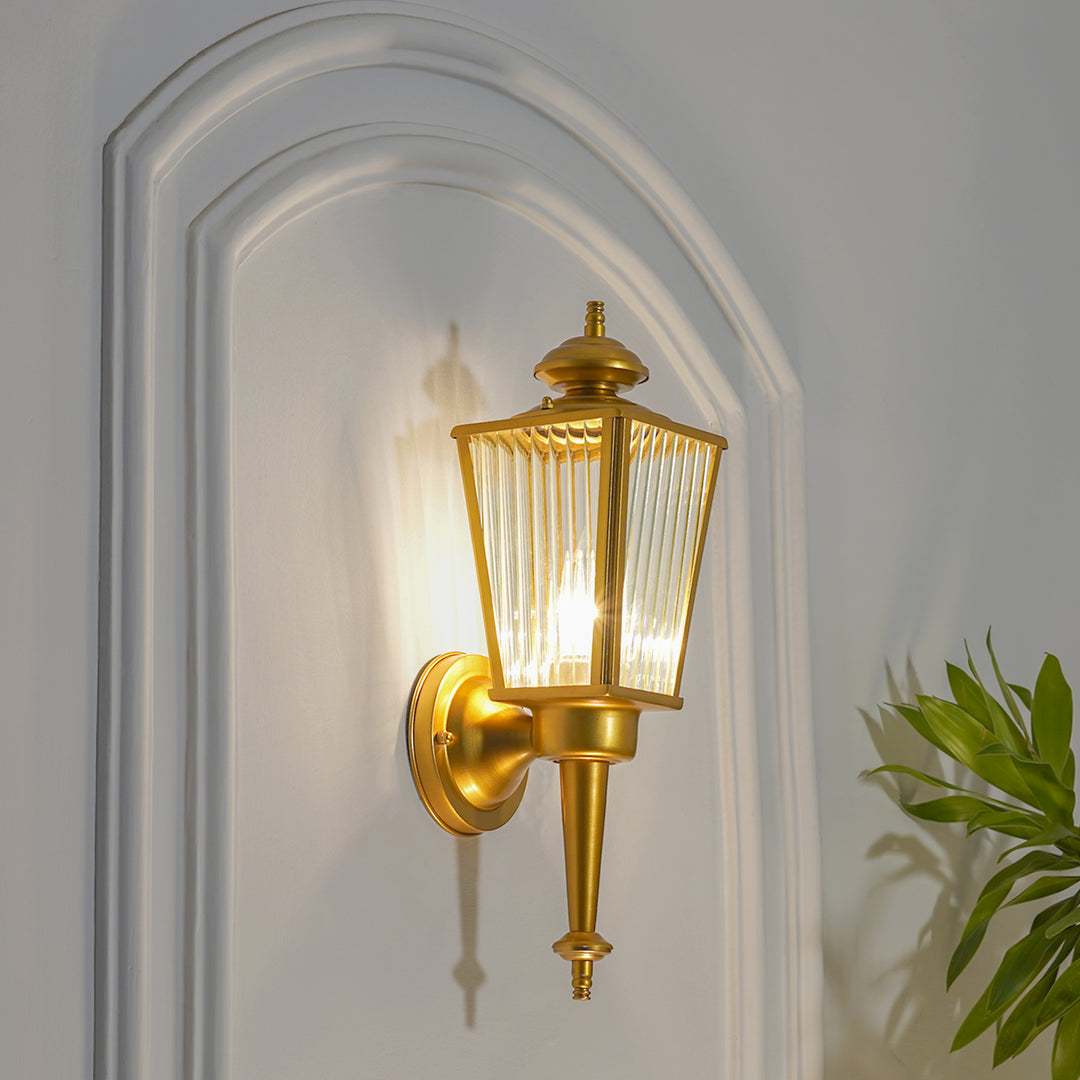 AINE 2 Indoor and Outdoor Shining Brass Finish Wall Light