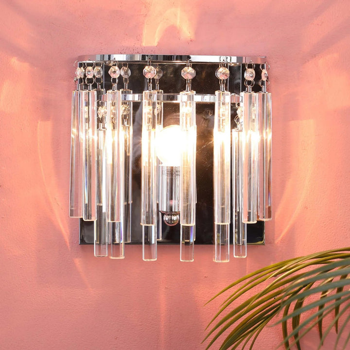 ORCHID Taylor Silver Single-light Crystal Wall Light