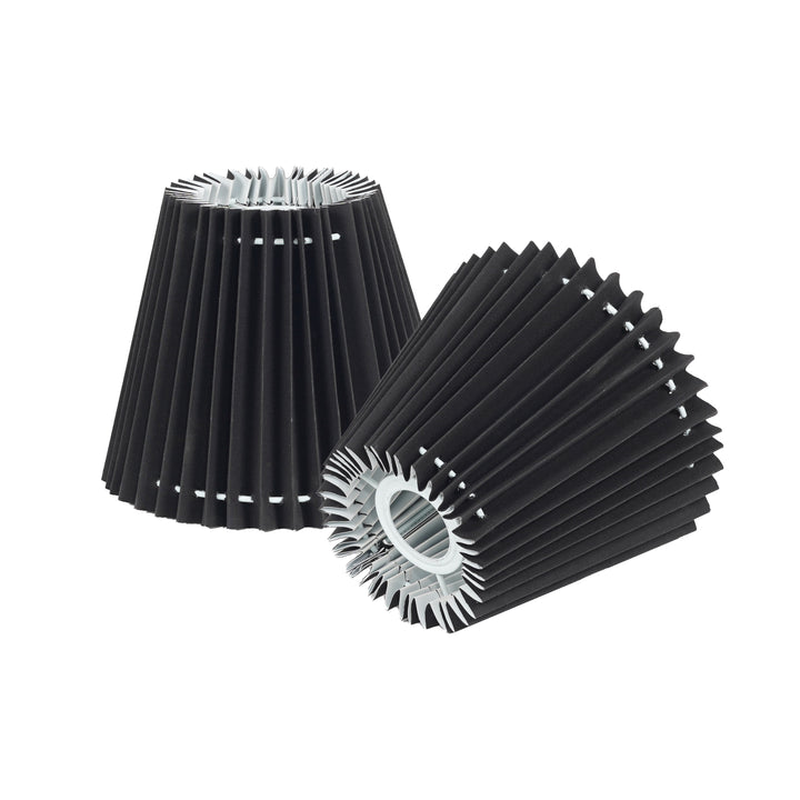 OASIS Black Cotton Machine Pleated Lampshade- 13 CM