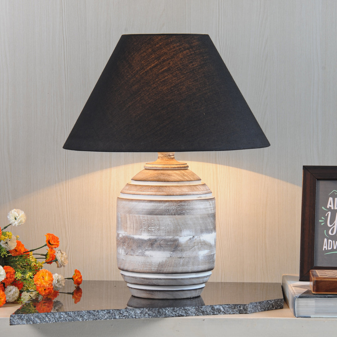 Bradbury natural carved wood table lamp