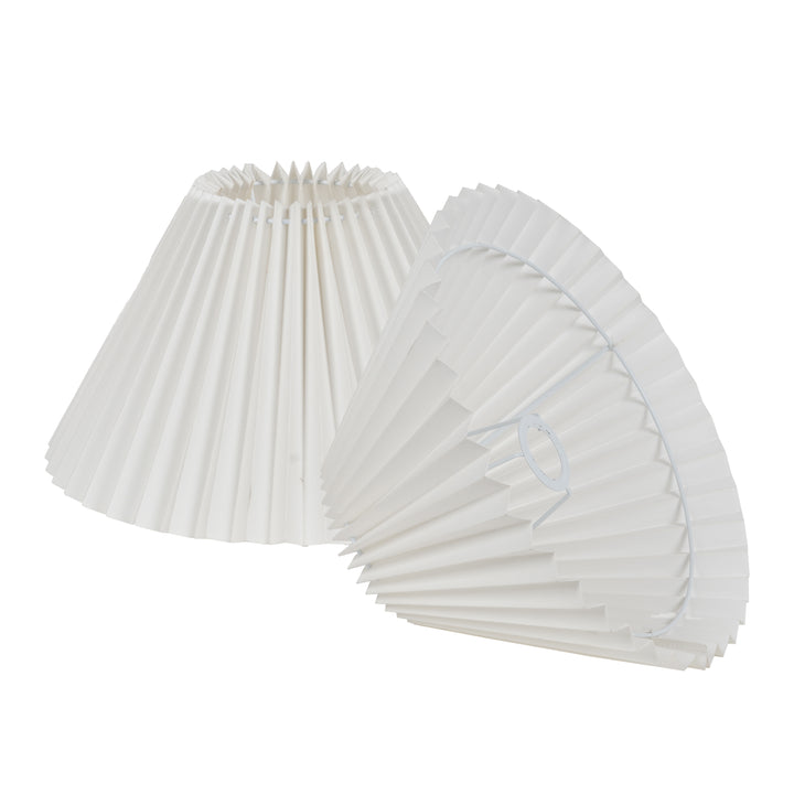 SIRENE Off-White Cotton Machine Pleated Lampshade - 25 CM