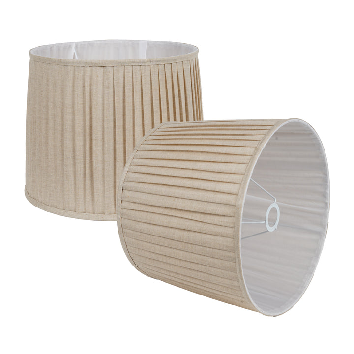 Buy DEGAS Beige Cotton Fabric Knife Pleated Drum Lamp Shade - 45 CM
