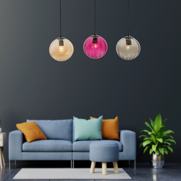 FRANCES 3 Light Multi Color Glass Hanging Light