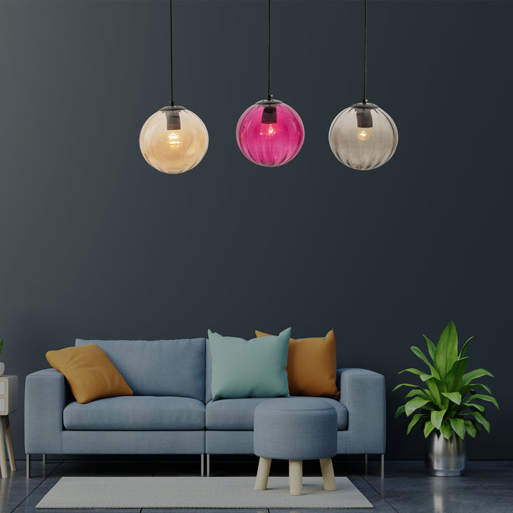 Frances 3 Light Multi Color Glass Hanging Light