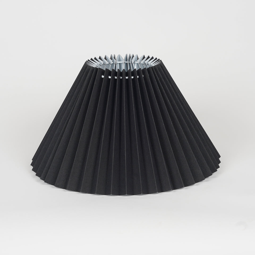 EMER Black Cotton Machine Pleated Lampshade - 35 CM
