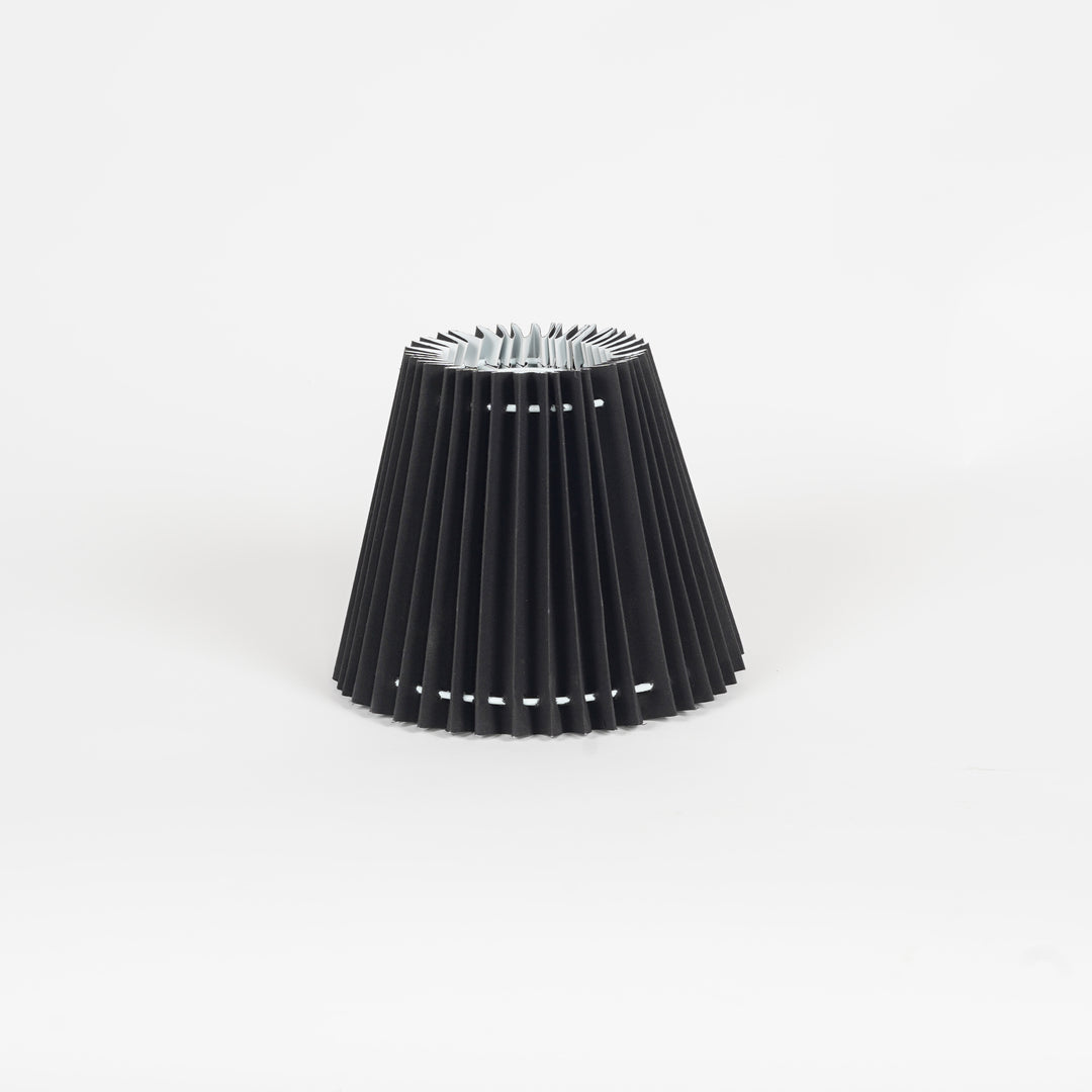 OASIS Black Cotton Machine Pleated Lampshade- 13 CM