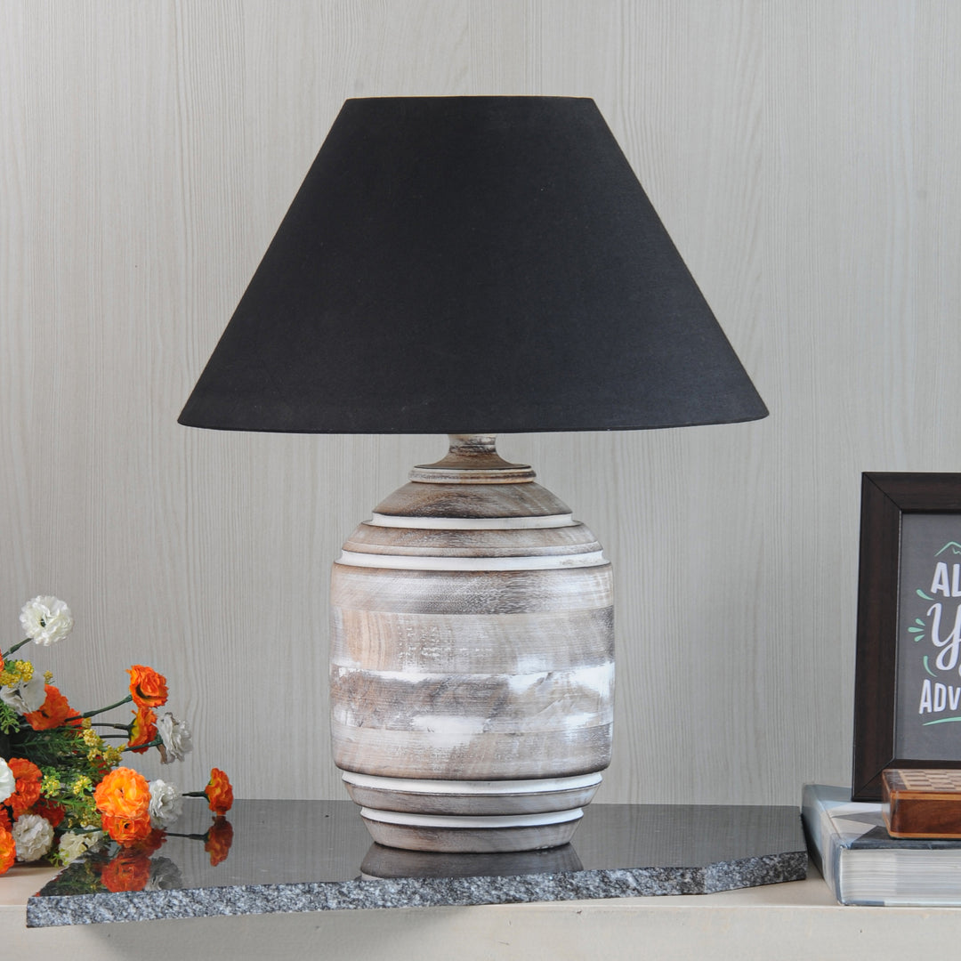 Bradbury natural carved wood table lamp