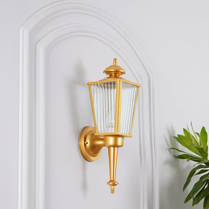 AINE 2 Indoor and Outdoor Shining Brass Finish Wall Light