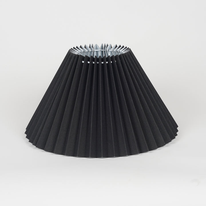 JOANNA Black Cotton Machine Pleated Lampshade - 30 CM
