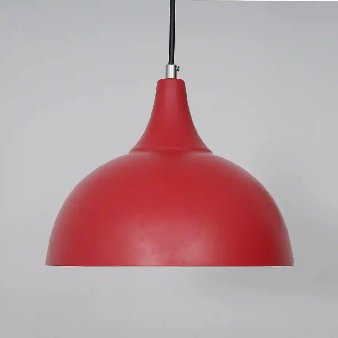 Feiss Red Metal Dome Pendant Light