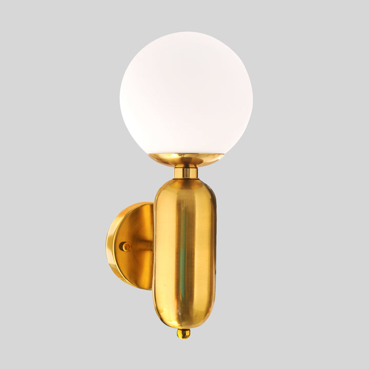 Seeber Torche White Globe Wall Lamp