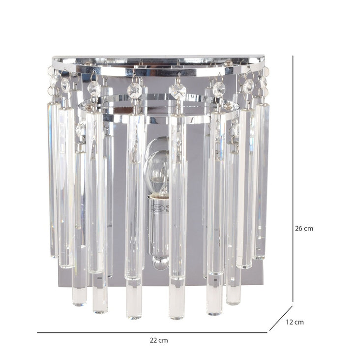 ORCHID Taylor Silver Single-light Crystal Wall Light