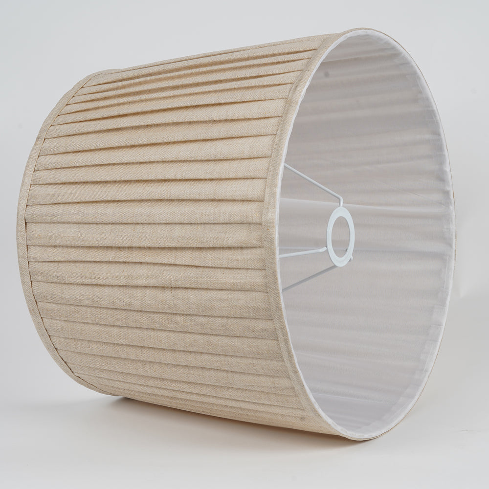 Buy DEGAS Beige Cotton Fabric Knife Pleated Drum Lamp Shade - 45 CM