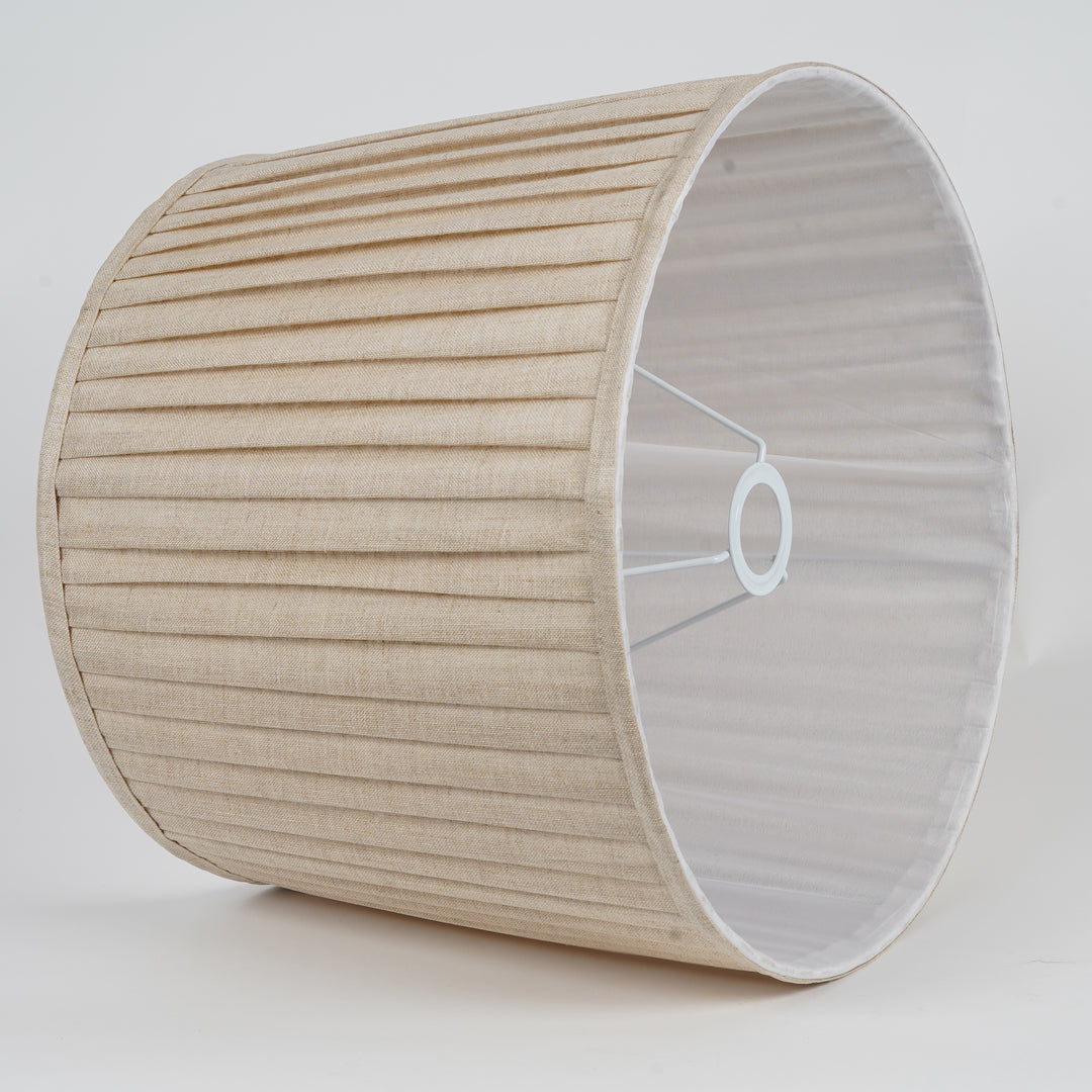 Buy DEGAS Beige Cotton Fabric Knife Pleated Drum Lamp Shade - 45 CM