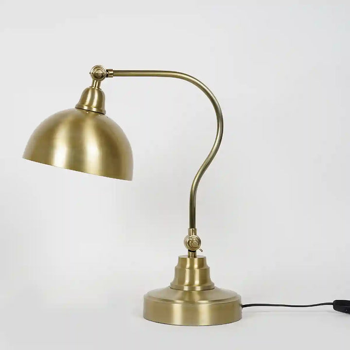 Harvard Single Light Study lamp In Brass Finish