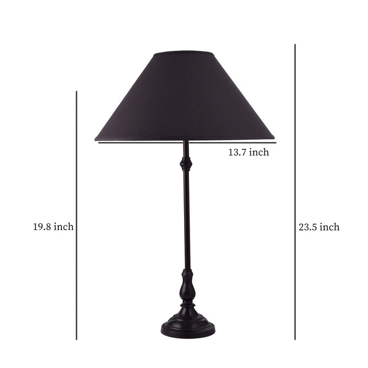 Maya Black Finishn Metal Table Lamp With Beige Cotton Shade