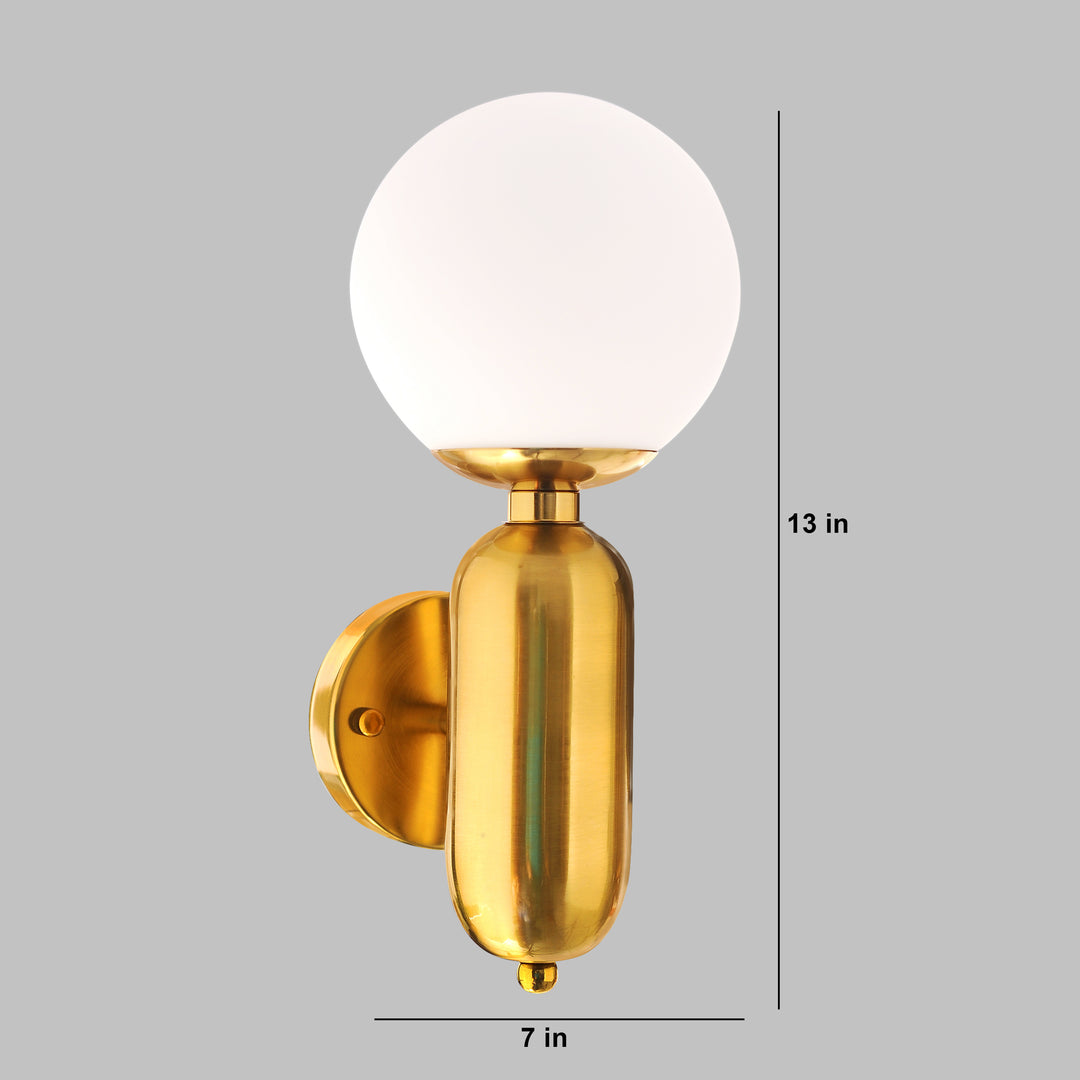 Seeber Torche White Globe Wall Lamp