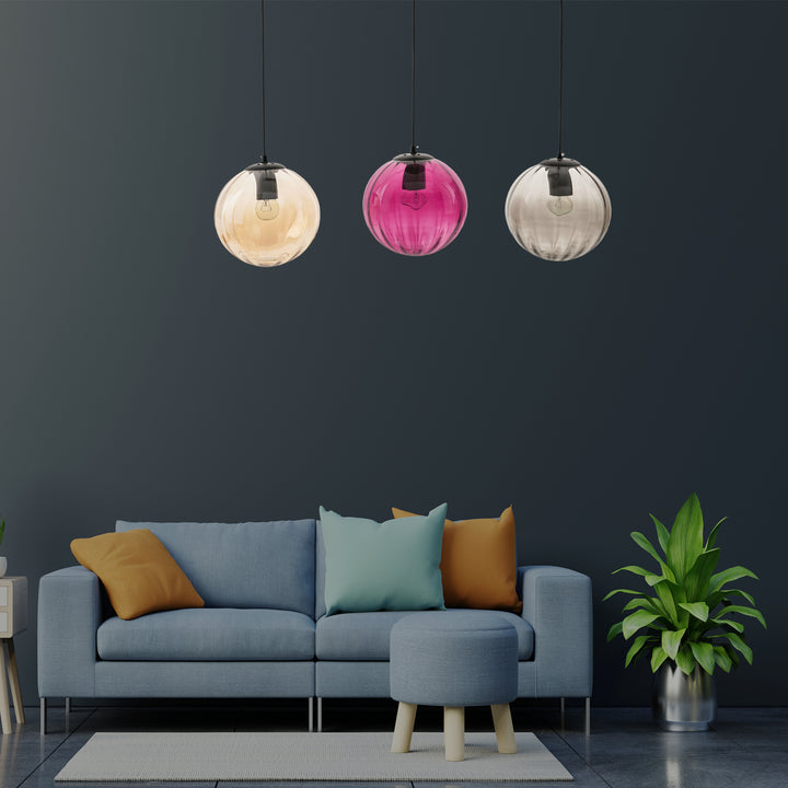 Frances 3 Light Multi Color Glass Hanging Light