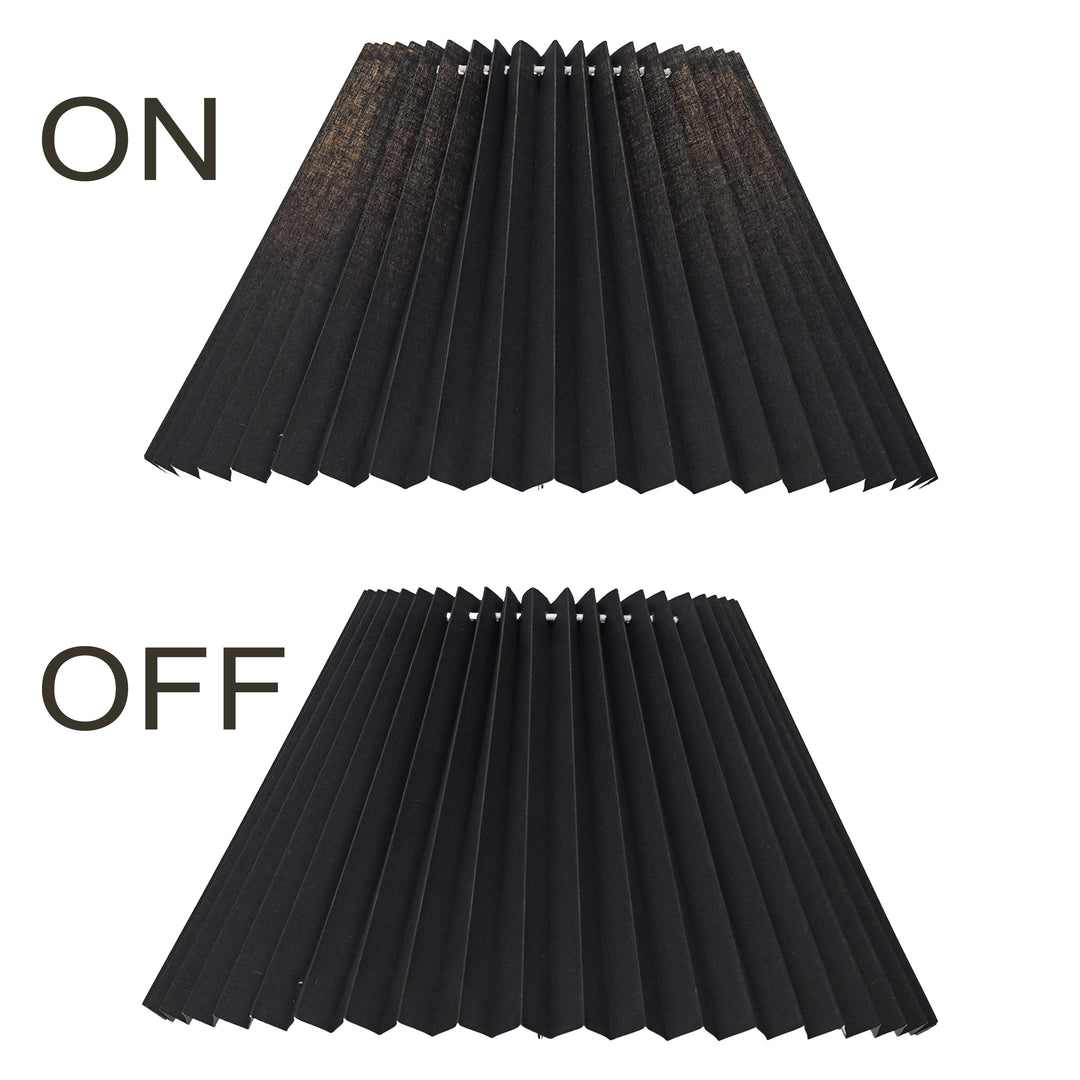 JOANNA Black Cotton Machine Pleated Lampshade - 30 CM