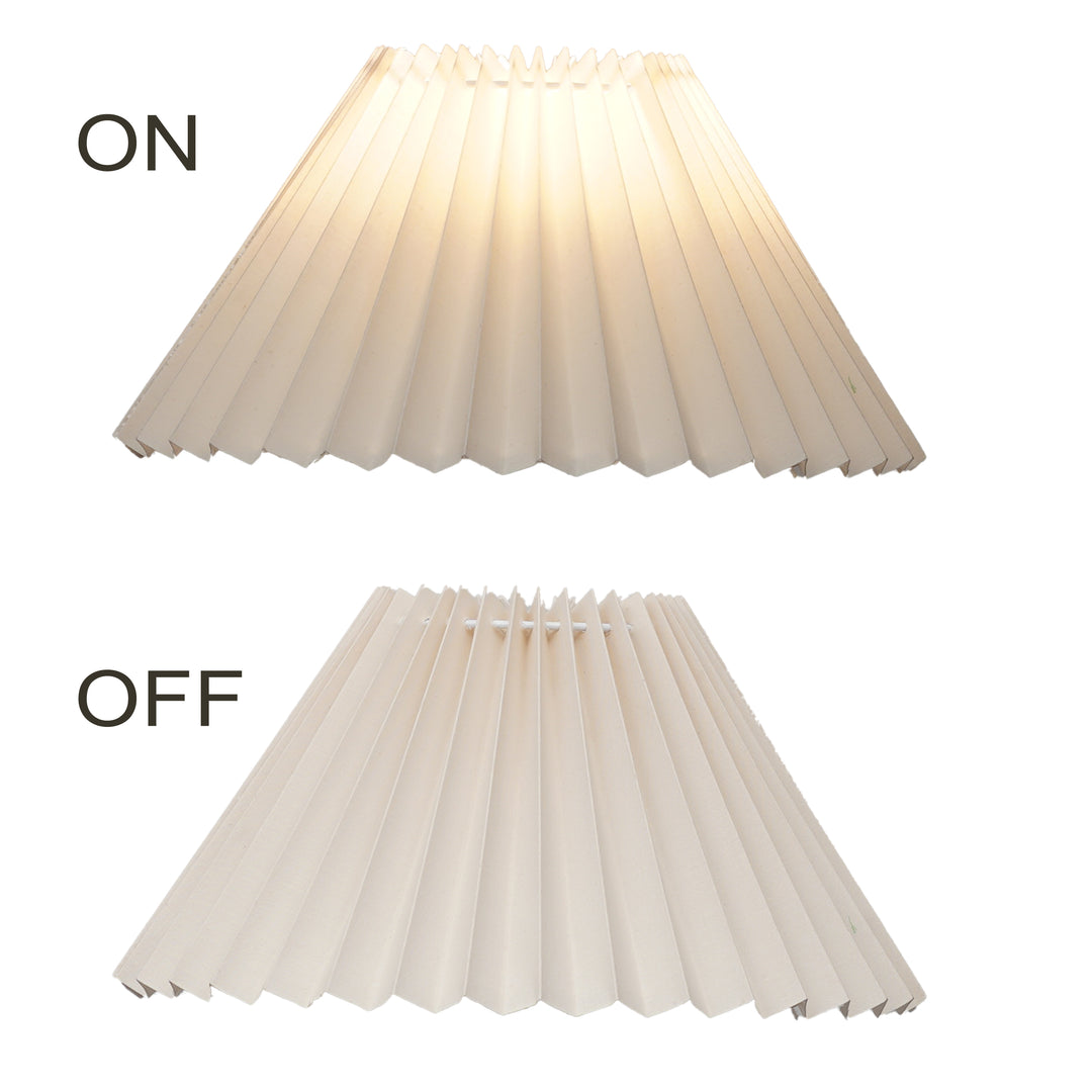 JOANNA Off-White Cotton Machine Pleated Lampshade - 30 CM
