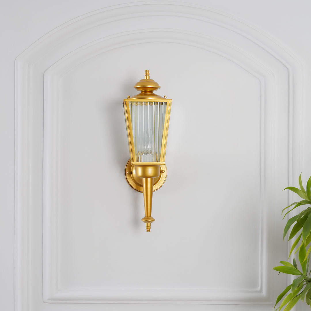 AINE 2 Indoor and Outdoor Shining Brass Finish Wall Light