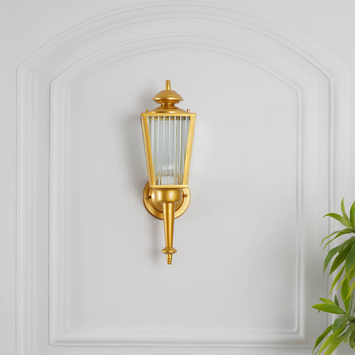 AINE 2 Indoor and Outdoor Shining Brass Finish Wall Light