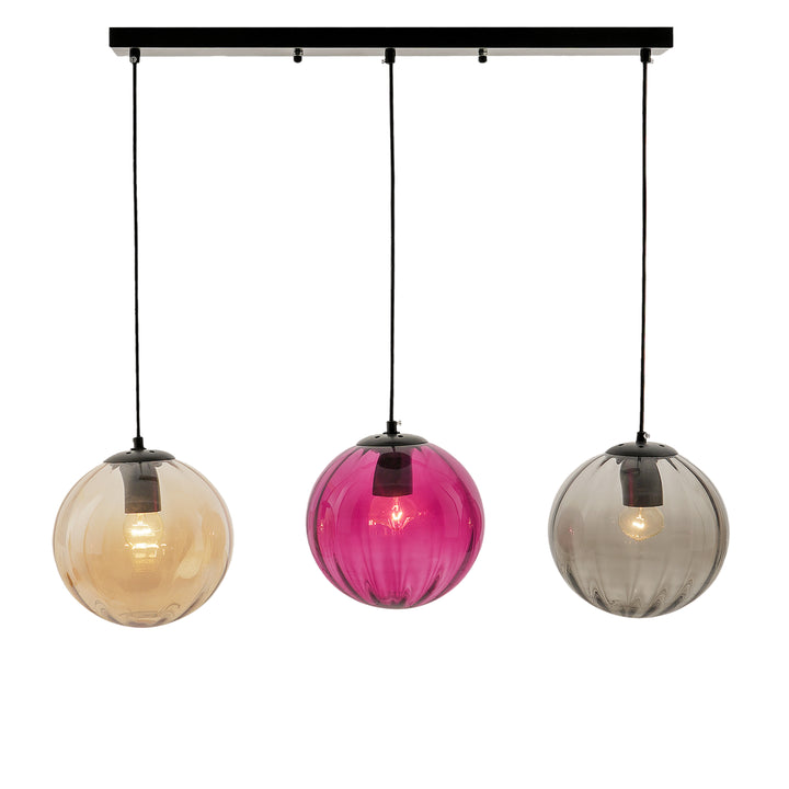 Frances 3 Light Multi Color Glass Hanging Light