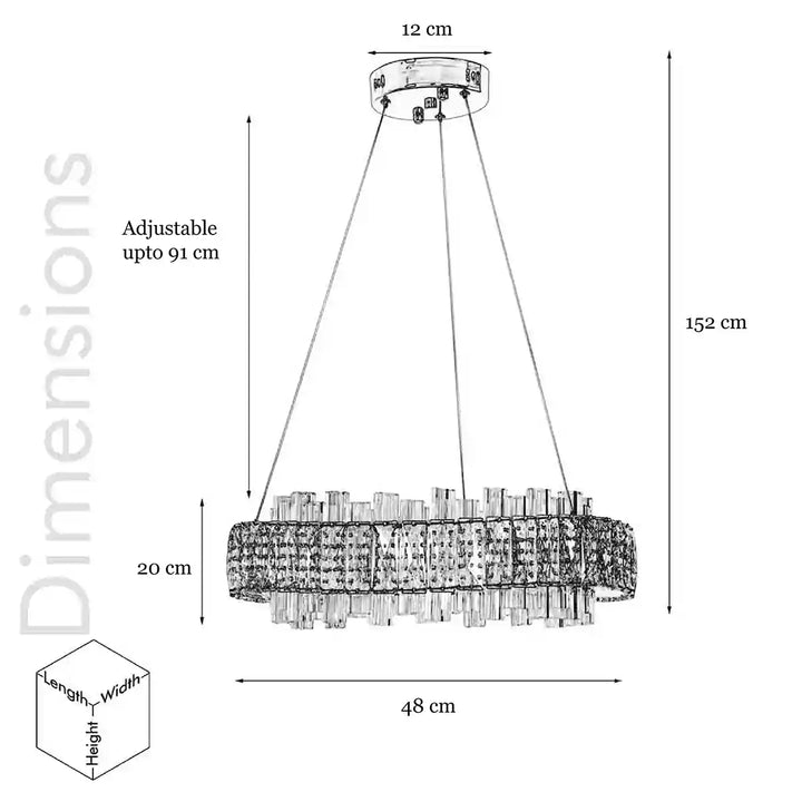 Deiliza Crystal Three Way Remote Lighting Chandelier