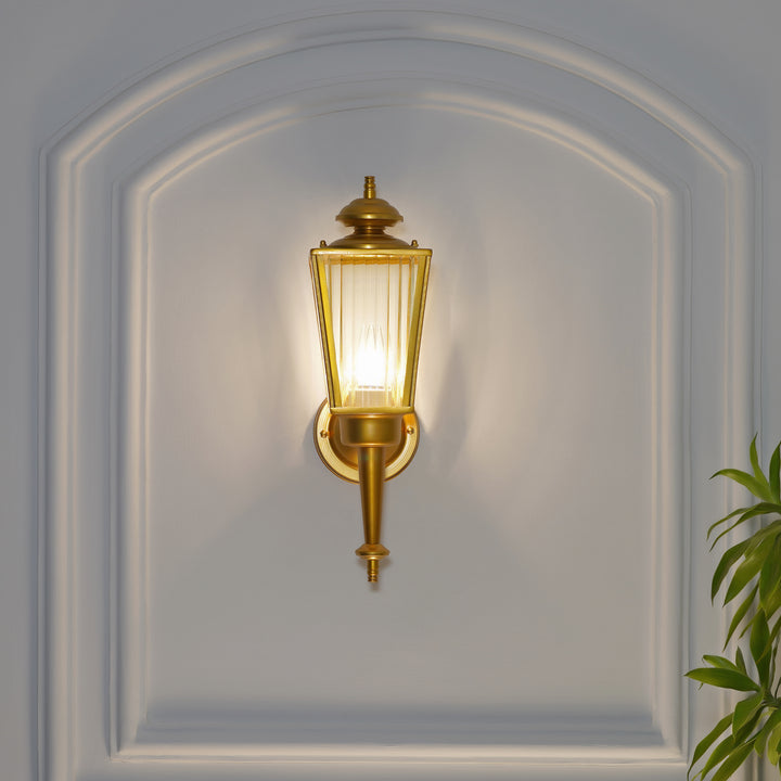 AINE 2 Indoor and Outdoor Shining Brass Finish Wall Light