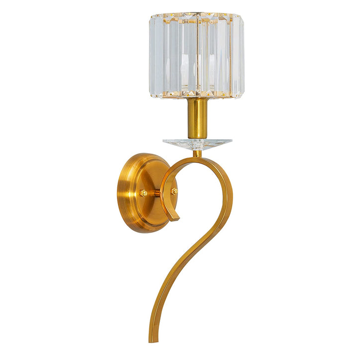 Amelia Single Light Metal and Crystal Wall Light