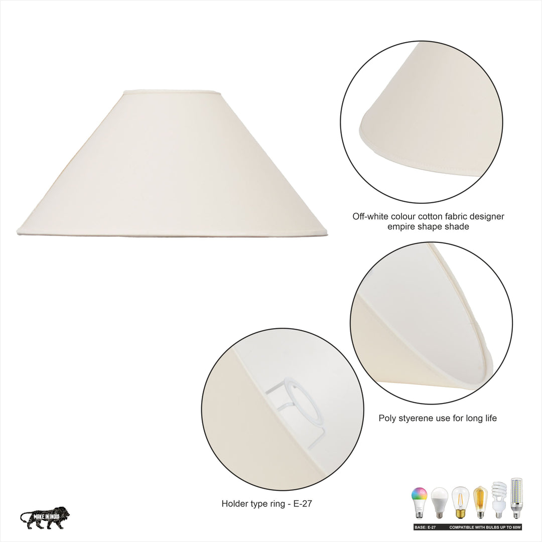 White Cotton Solid Lampshade - 30 CM