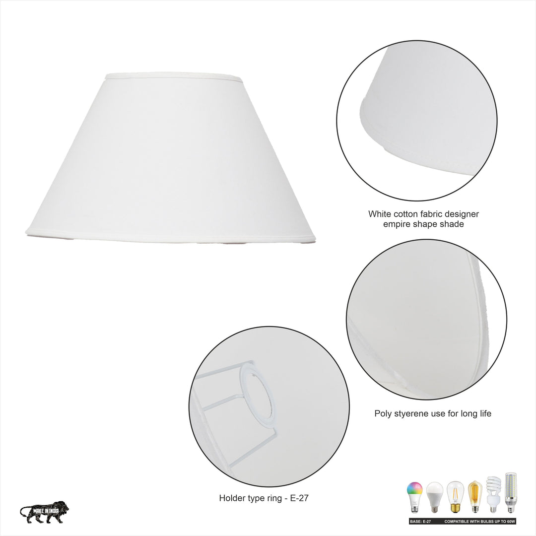 Off-White Cotton Empire Lamp Shade – 45 cm