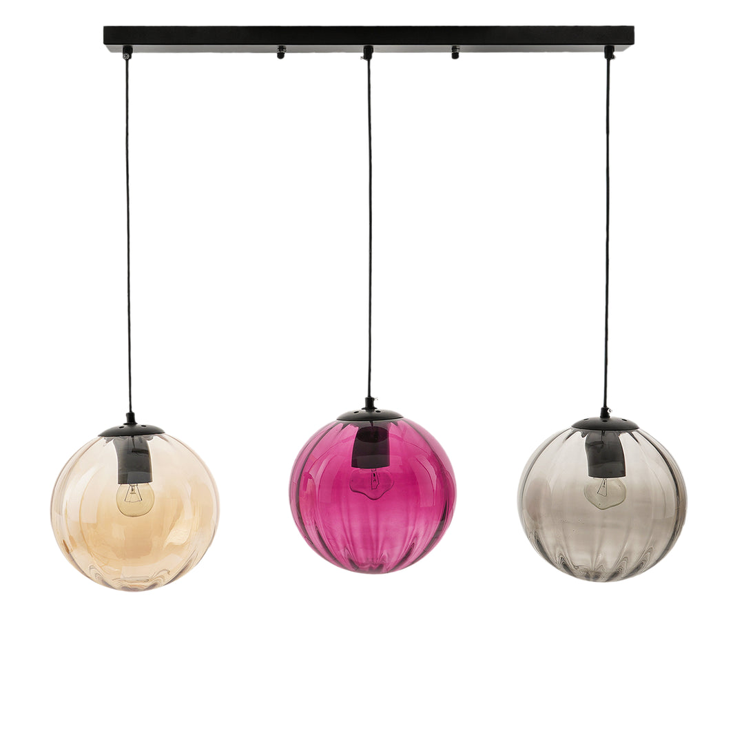 Frances 3 Light Multi Color Glass Hanging Light