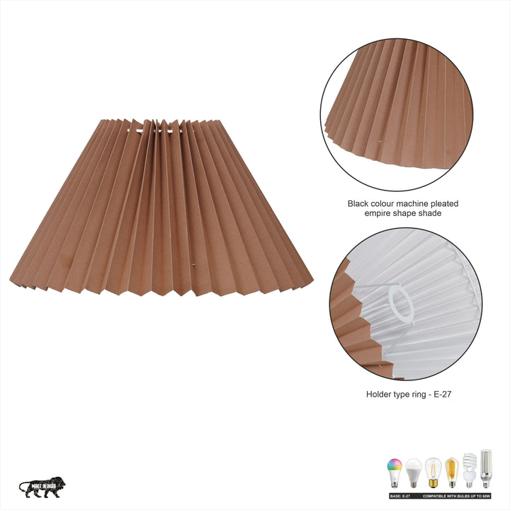 SPICO Beige Cotton Machine Pleated Lampshade - 40 CM
