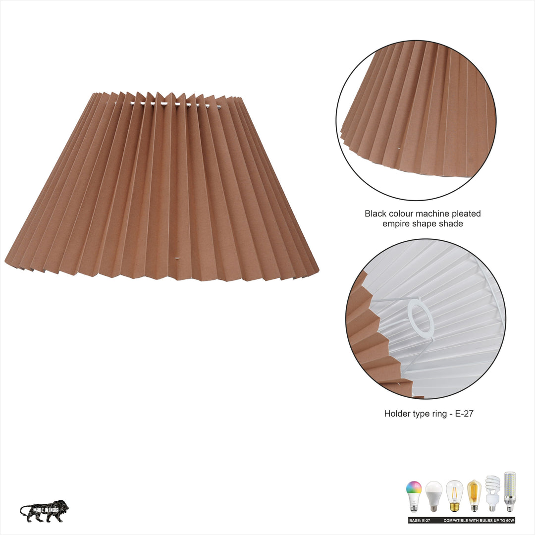 JOANNA Beige Cotton Machine Pleated Lampshade - 30 CM