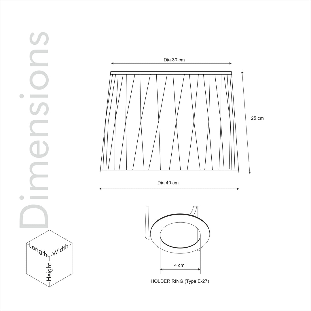 COLETTE Beige Cotton Fabric Tuck Pleated Drum Shade - 40 CM