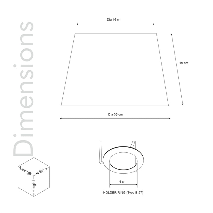 Beige Cotton Empire Lamp Shade – 35 cm