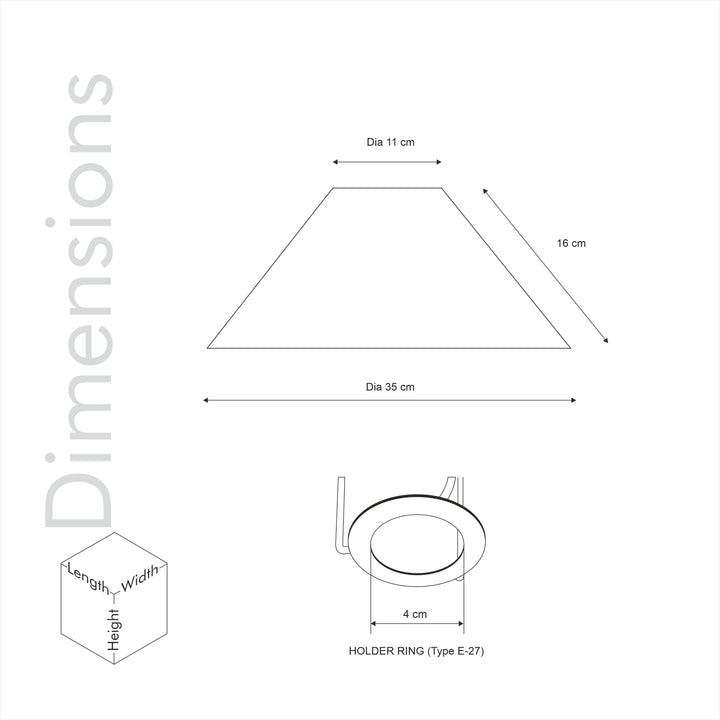 White Cotton Solid Lampshade - 30 CM