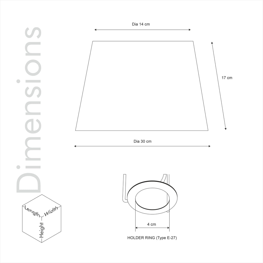 White Cotton Solid Lampshade - 30 CM