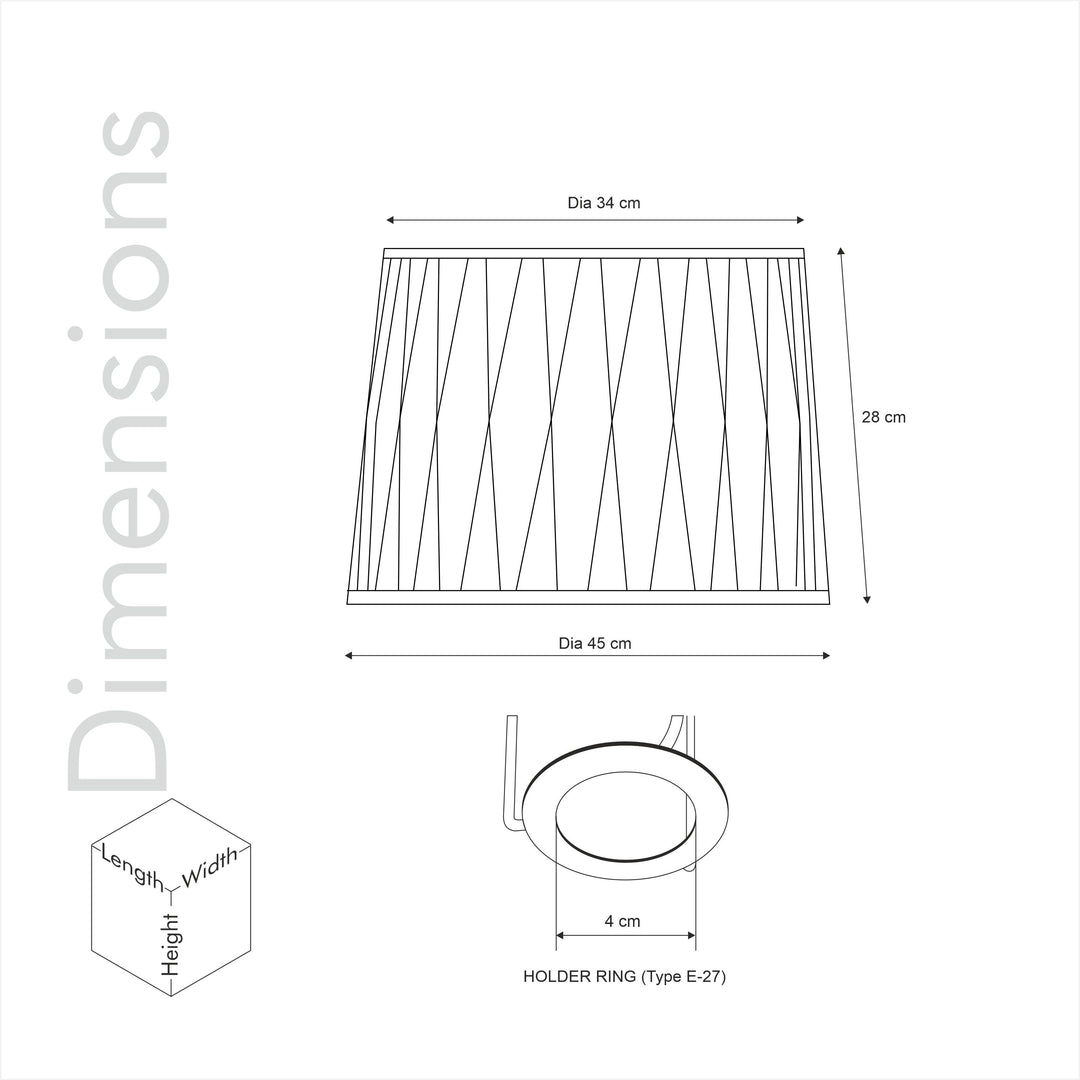 COLETTE Beige Cotton Fabric Tuck Pleated Drum Shade - 45 CM