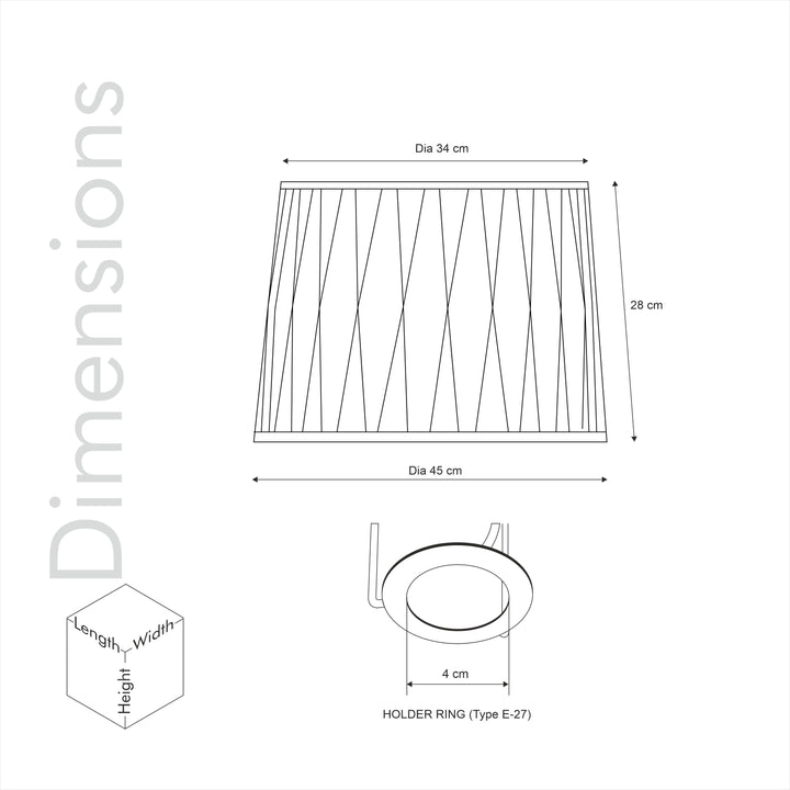 COLETTE Beige Cotton Fabric Tuck Pleated Drum Shade - 45 CM