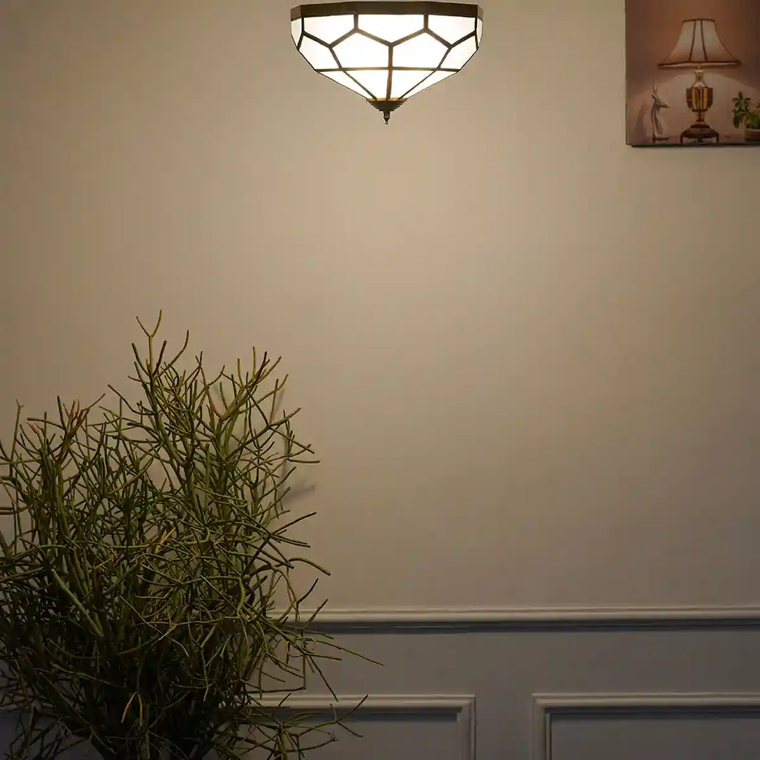 Chester Brass and Glass Lantern Ceiling Light